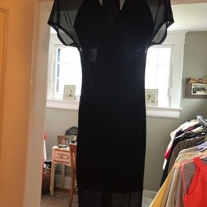 Black V neck fitted dress by Helmet Lang size P